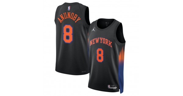 OG Anunoby New York Knicks Jordan Brand Unisex Black Jersey - Statement Edition - Image 2