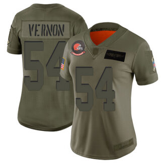 Nike Cleveland Browns #54 Olivier Vernon Camo Women’s Stitched NFL Limited 2019 Salute to Service Jersey