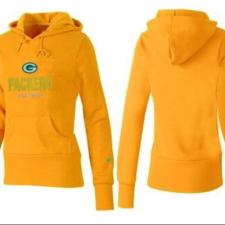 Nike Green Bay Packers Team Logo Yellow Women Pullover Hoodies (3)