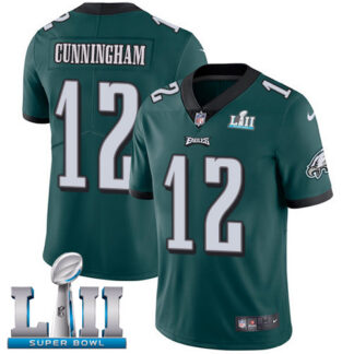 Breathable Nike Philadelphia Eagles #12 Randall Cunningham Midnight Green Team Color Super Bowl LII Youth Stitched NFL Vapor U... for game day