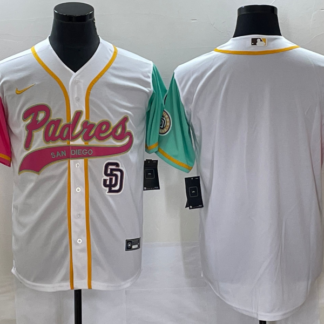 Men's San Diego Padres Blank White NEW 2023 City Connect Cool Base Stitched Jersey1