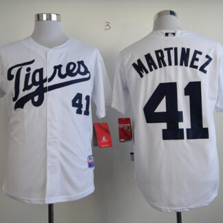 Detroit Tigers Authentic #41 Martinez White Jerseys