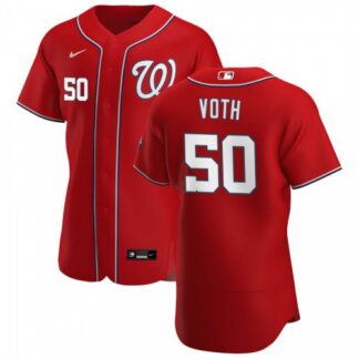 Washington Nationals #50 Austin Voth Men’s Nike Red Alternate 2020 Authentic Player MLB Jersey