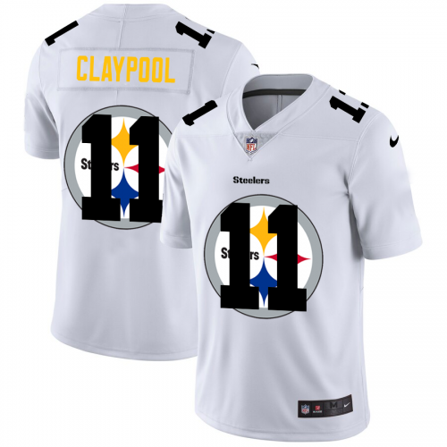 Pittsburgh Steelers #11 Chase Claypool White Men’s Nike Team Logo Dual Overlap Limited NFL Jersey