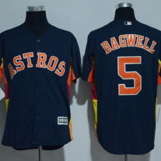 Men's Houston Astros #5 Jeff Bagwell Retired Navy Blue Stitched MLB Majestic Cool Base Jersey