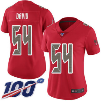 Nike Tampa Bay Buccaneers #54 Lavonte David Red Women’s Stitched NFL Limited Rush 100th Season Jersey
