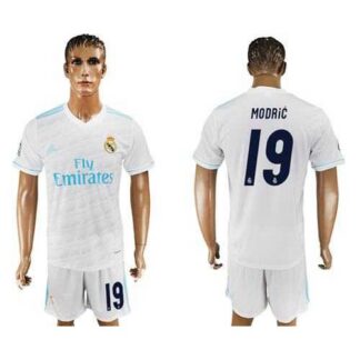 Real Madrid #19 Modric White Home Soccer Club Jersey