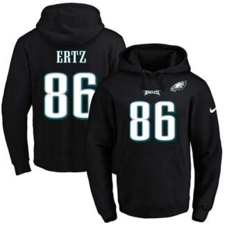 Printed Nike Philadelphia Eagles #86 Zach Ertz Black Name & Number Men's Pullover Hoodie