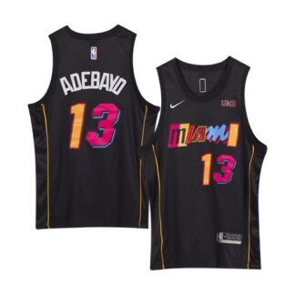 Men's Miami Heat #13 Bam Adebayo Black Stitched Basketball Jersey BVMH