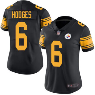 Nike Pittsburgh Steelers #6 Devlin Hodges Black Women’s Stitched NFL Limited Rush Jersey