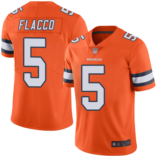 Nike Denver Broncos #5 Joe Flacco Orange Youth Stitched NFL Limited Rush Jersey