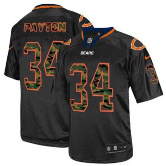 Nike Chicago Bears #34 Walter Payton Black Men’s Stitched NFL Elite Camo Fashion Jersey