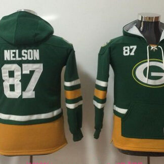 Youth Green Bay Packers #87 Jordy Nelson NEW Green Pocket Stitched NFL Pullover Hoodie
