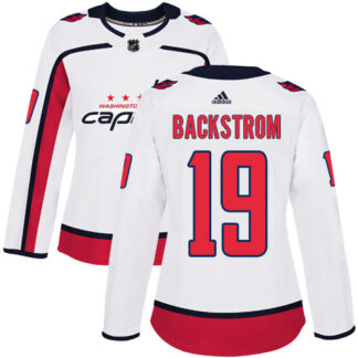 Adidas Washington Capitals #19 Nicklas Backstrom White Road Authentic Women’s Stitched NHL Jersey
