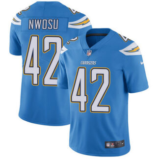 Nike Los Angeles Chargers #42 Uchenna Nwosu Electric Blue Alternate Men’s Stitched NFL Vapor Untouchable Limited Je...