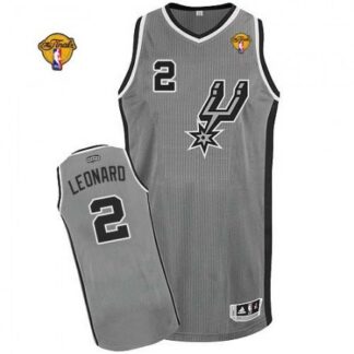 Breathable Spurs #2 Kawhi Leonard Grey Alternate Finals Patch Stitched NBA Jersey for game day