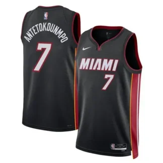 Youth Miami Heat #7 Giannis Antetokounmpo Nike Black Swingman Icon Edition Jersey