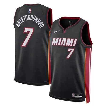 Youth Miami Heat #7 Giannis Antetokounmpo Nike Black Swingman Icon Edition Jersey