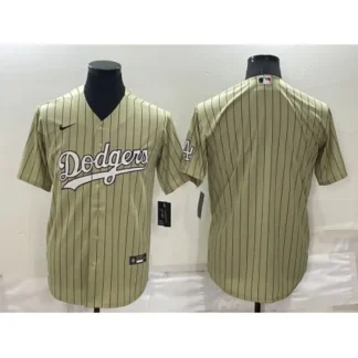 Breathable Men's Los Angeles Dodgers Blank Cream Cool Base Stitched Jersey for game day