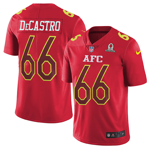Nike Pittsburgh Steelers #66 David DeCastro Red Youth Stitched NFL Limited AFC 2017 Pro Bowl Jersey