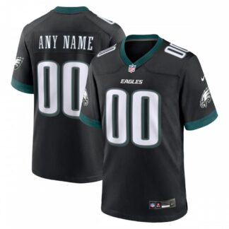 Breathable Philadelphia Eagles Nike Alternate Custom Game Jersey - Black for game day