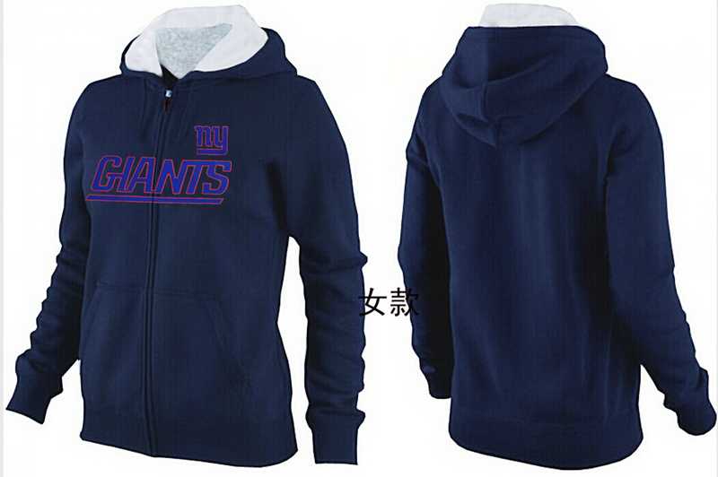 Womens New York Giants Team Logo 2015 Full Zip Hoodie-16