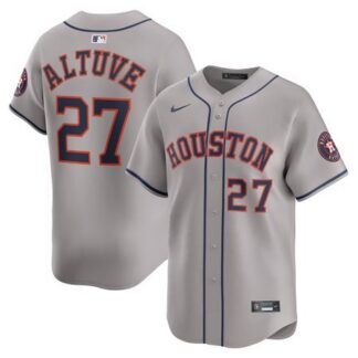 Men's Houston Astros #27 Jose Altuve Gray Road Limited Player Jersey