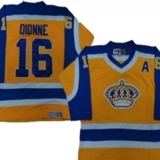 Breathable Los Angeles Kings #16 Marcel Dionne Yellow With Purple Throwback CCM Jersey for game day