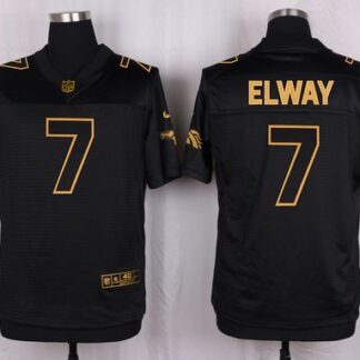 Nike Broncos #7 John Elway Black Men's Stitched NFL Elite Pro Line Gold Collection Jersey