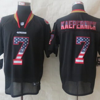 Nike San Francisco 49ers #7 Colin Kaepernick 2014 USA Flag Fashion Black Elite Jersey