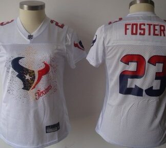 Houston Texans #23 Arian Foster White Fem Fan Womens Jersey