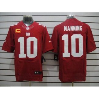 Nike New York Giants #10 Eli Manning Red Alternate With C Patch Men’s Stitched NFL Elite Jersey