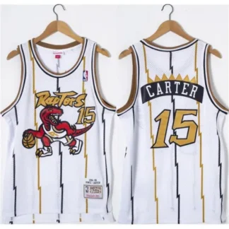 Men's Toronto Raptors #15 Vince Carter White Throwback Stitched Jersey NRMK