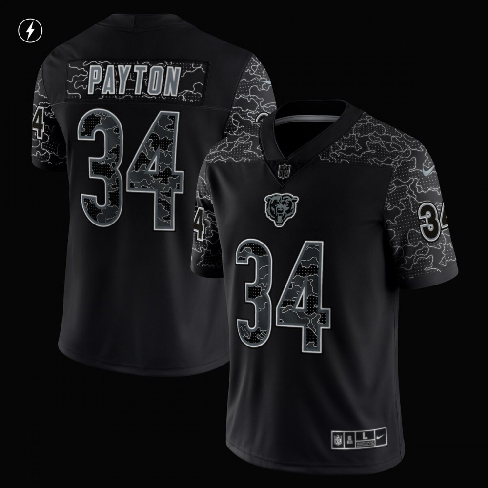 Walter Payton Chicago Bears Nike Retired Player RFLCTV Limited Jersey - Black - Image 2