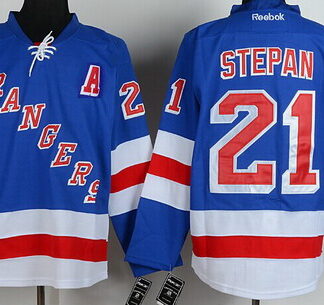 New York Rangers #21 Derek Stepan Light Blue Jersey