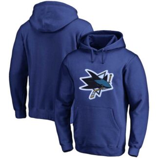 Men's Customized San Jose Sharks Blue All Stitched Pullover Hoodie