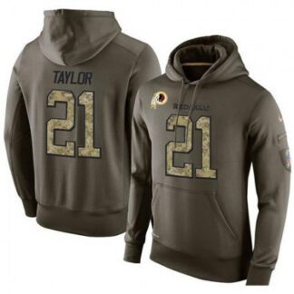 NFL Men's Washington Redskins #21 Sean Taylor Stitched Green Olive Salute To Service KO Performance Hoodie