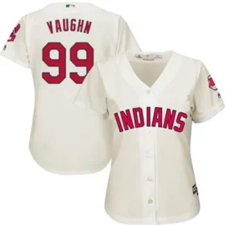 Breathable indians #99 Ricky Vaughn Cream Women's Alternate Stitched MLB Jersey for game day
