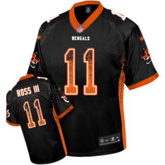 Nike Cincinnati Bengals #11 John Ross III Black Team Color Men’s Stitched NFL Elite Drift Fashion Jersey
