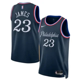 Youth Philadelphia 76ers #23 LeBron James Navy Swingman City Edition Jersey