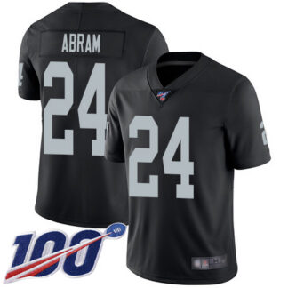 Nike Las Vegas Raiders #24 Johnathan Abram Black Team Color Men’s Stitched NFL 100th Season Vapor Limited Jersey