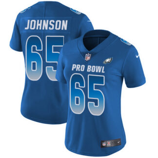 Nike Philadelphia Eagles #65 Lane Johnson Royal Women’s Stitched NFL Limited NFC 2018 Pro Bowl Jersey