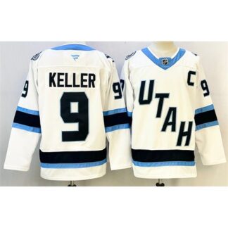 Youth Utah Mammoth #9 Clayton Keller White 2025 With C Patch Stitched Jersey