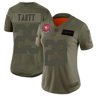 Nike San Francisco 49ers #29 Jaquiski Tartt Camo Women’s Stitched NFL Limited 2019 Salute to Service Jersey