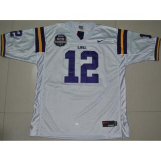 LSU Tigers 12 Jarrett Lee White 2012 BCS Patch College Football Jersey