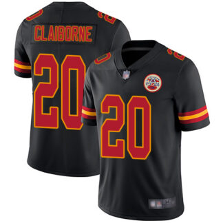 Nike Kansas City Chiefs #20 Morris Claiborne Black Men’s Stitched NFL Limited Rush Jersey