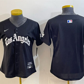 Youth Los Angeles Dodgers Blank Black 2025 World Series Champions LA Gothic Edition Limited Stitched Baseball Jersey