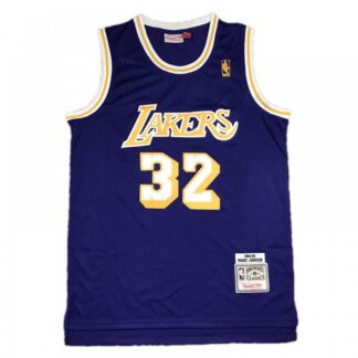 Men's Los Angeles Lakers Magic Johnson #32 Purple 84-85 Hardwood Classics Jersey