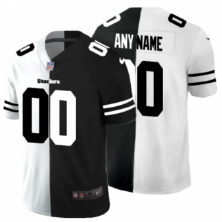 Pittsburgh Steelers Custom Men’s Black V White Peace Split Nike Vapor Untouchable Limited NFL Jersey