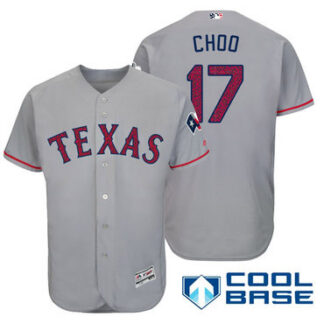 Men's Texas Rangers #17 Shin-soo Choo Gray Stars & Stripes Fashion Independence Day Stitched MLB Majestic Cool Base...